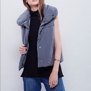 Free People Puffer Vest in Shark
